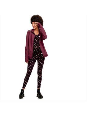 Cabi Lean Leggings #4142 Tank Top #4207 Black Flower Floral Burst Athletic Set M